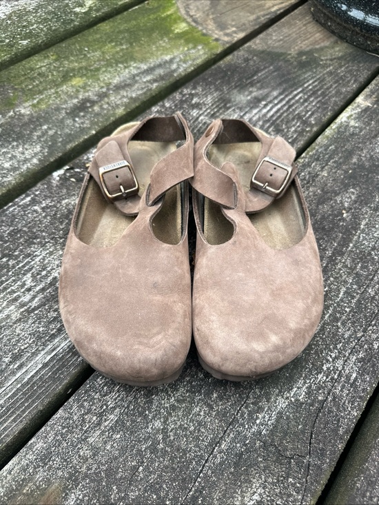 Birkenstock Shoes - Birkenstock Bonn Slingback Suede  Clogs in Taupe Brown size 41, women's 10